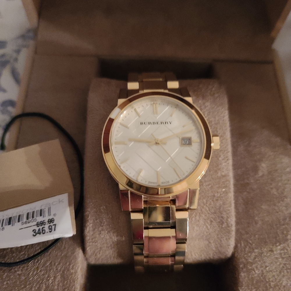 Authentic Burberry gold watch